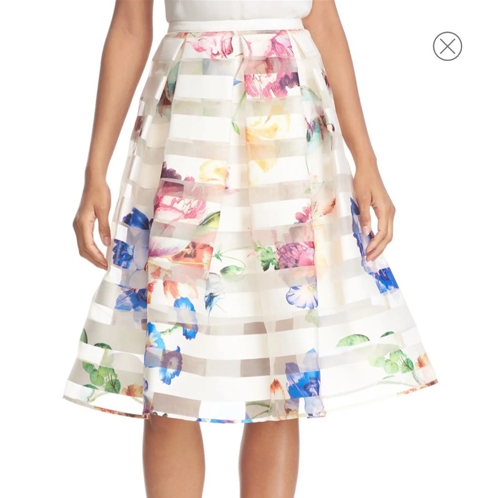 Ted Baker London 'Hoona' Burnout Stripe Pleated Skirt
